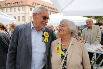 Roland (84) und Gertraud Skriwan (82) aus Würzburg Heidingsfeld sind seit 60 Jahren verheiratet.